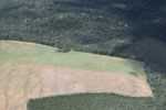 Airplane view of land cleared in the Amazon for agriculture
