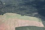 Airplane view of land cleared in the Amazon for agriculture