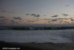 Waves breaking on an Osa Peninsula beach at sunset