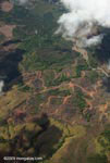 Aerial view of a logged and burned area in Costa Rica