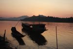 River boats at sunset on the Menkong