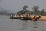 Boats on the shore of the Mekong