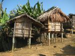 Rice storage huts
