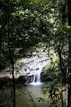 Waterfall in the Bornean rainforest