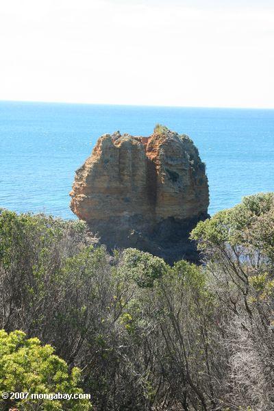Rock formation along the southern coast of Australia near the Great Ocean Highway