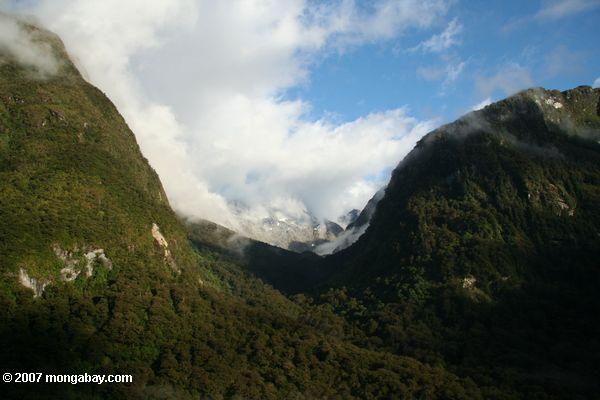 Hanging valley in Milford Sound